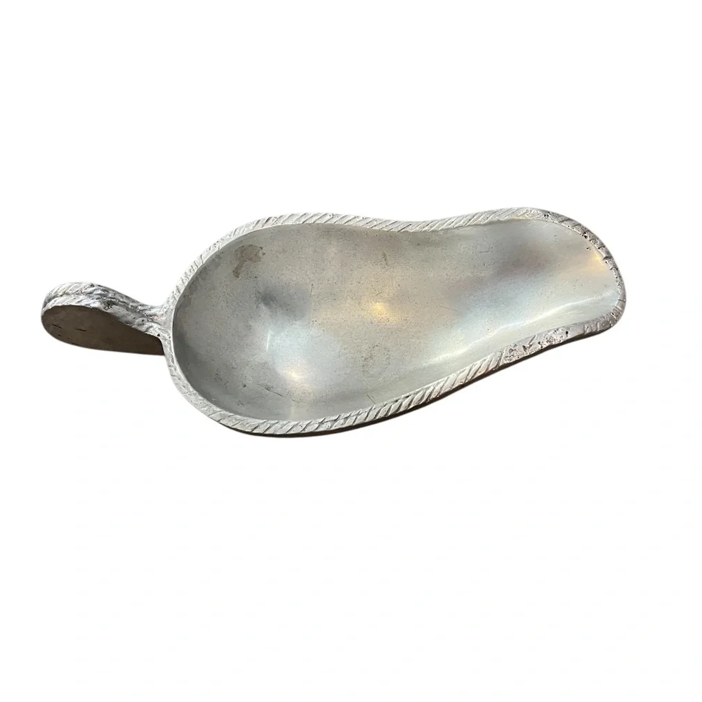 Vintage Pewter Gravy‎ Boat Bow
